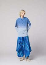 A model wears the IM MEN KASURI kasuri-draped-trousers-black.