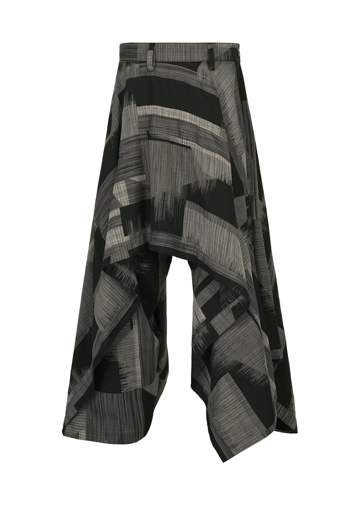 A product shot of the IM MEN KASURI trousers in black.