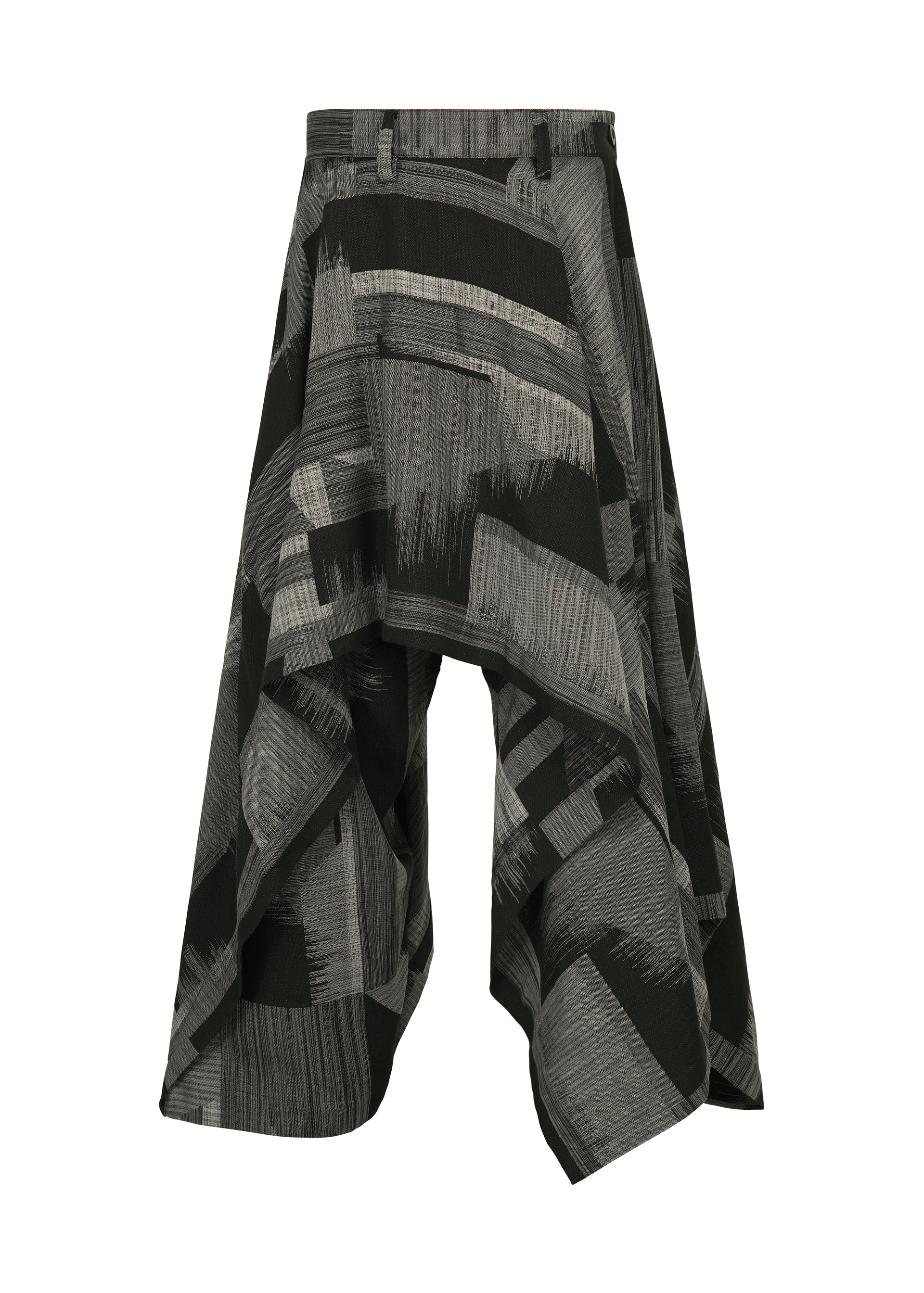 A product shot of the IM MEN KASURI trousers in black.