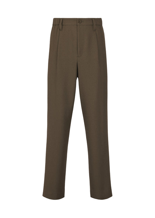 A product shot of the IM MEN SHRINK WOOL trousers in brown.