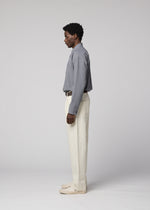 A model wears the IM MEN TOUGH WOOL COTTON tough-wool-cotton-trousers-charcoal-grey.