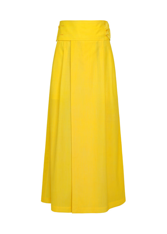 A product shot of the IM MEN GRADATION WOOL trousers in yellow.