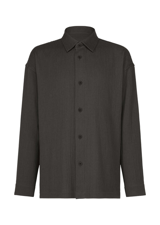 A product shot of the IM MEN DOUBLE WEAVE CREPE shirt in charcoal gray.