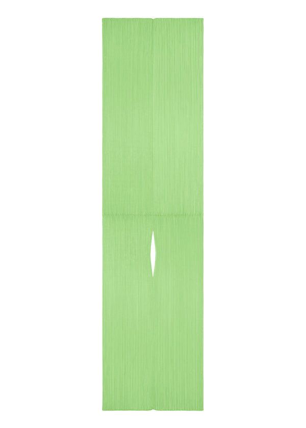 A product shot of the PLEATS PLEASE ISSEY MIYAKE COLORFUL MADAME T stole in light green (60).