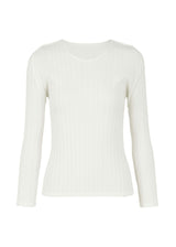 RIB PLEATS BASICS Top White