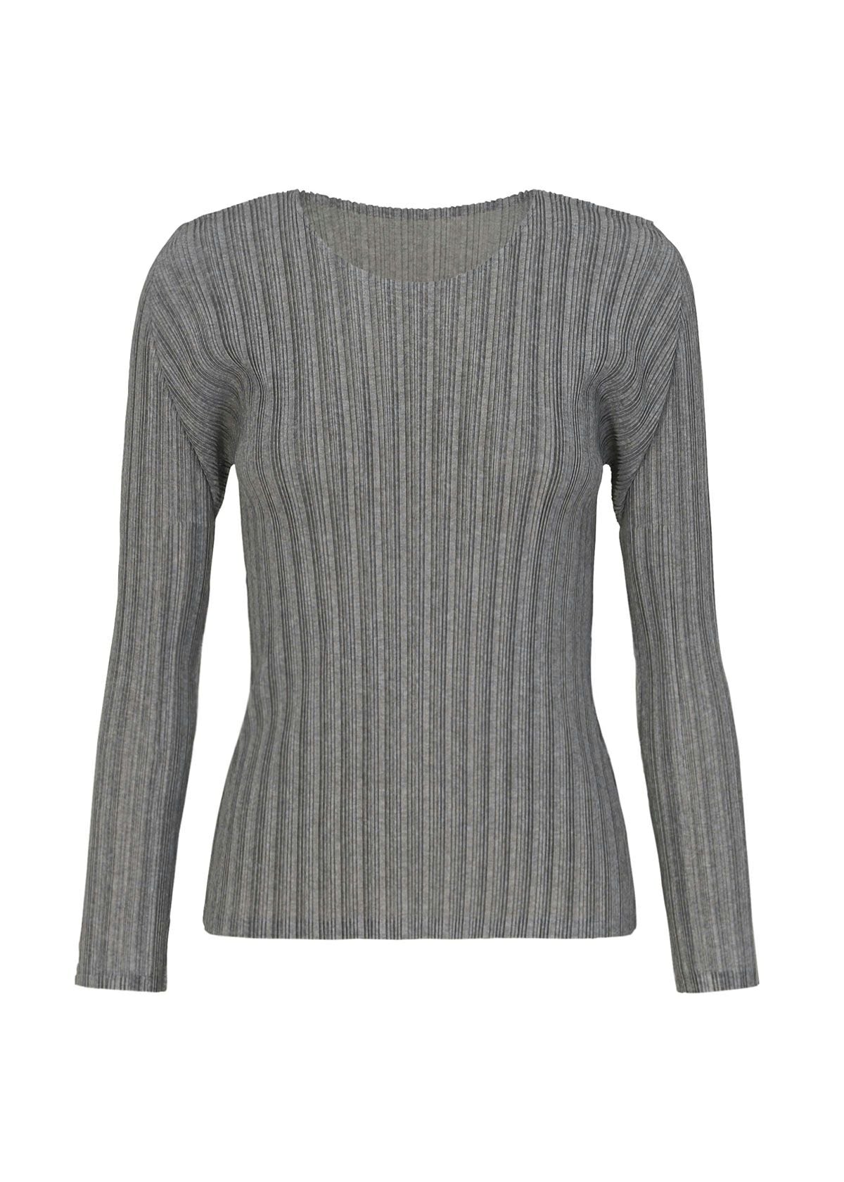 RIB PLEATS BASICS Top Light Grey