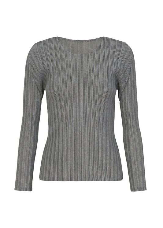 RIB PLEATS BASICS Top Light Grey
