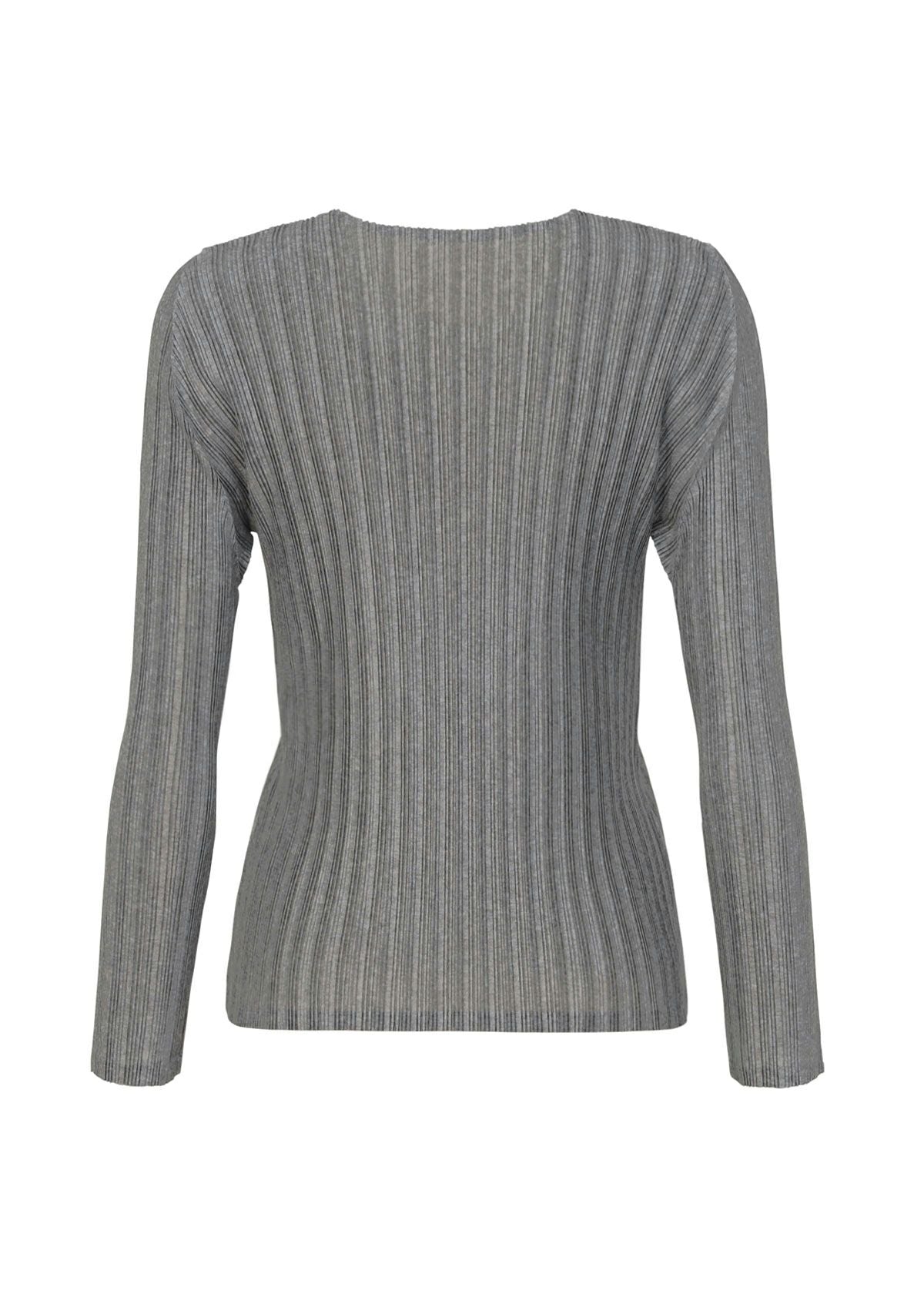 RIB PLEATS BASICS Top Light Grey