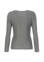 RIB PLEATS BASICS Top Light Grey