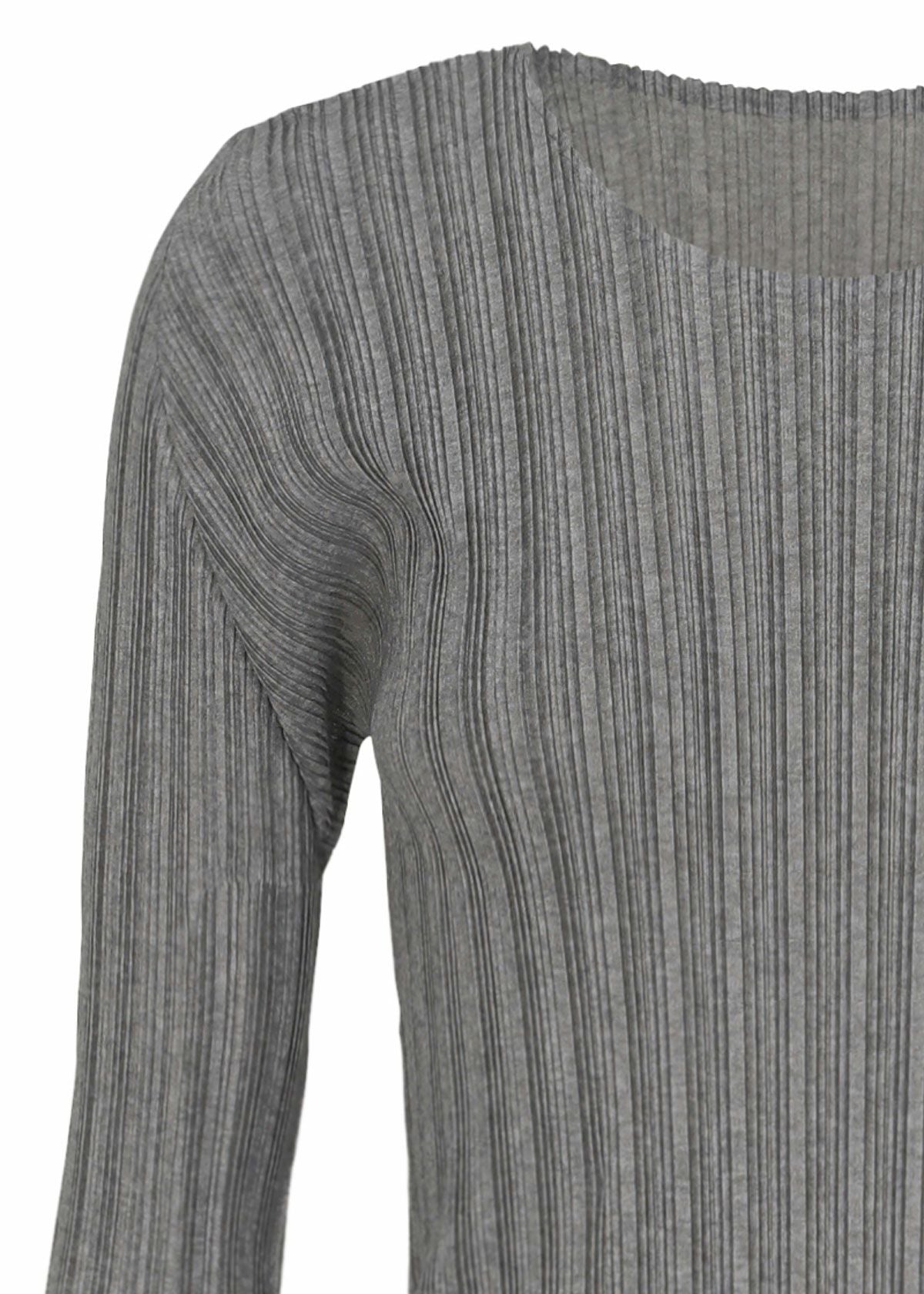 RIB PLEATS BASICS Top Light Grey