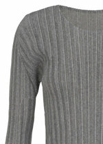 RIB PLEATS BASICS Top Light Grey