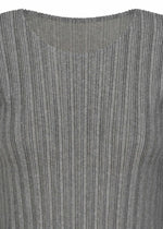 RIB PLEATS BASICS Top Light Grey
