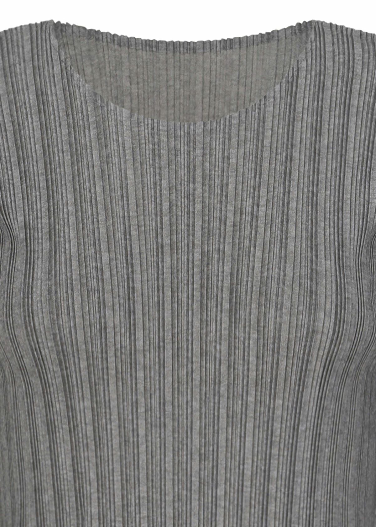RIB PLEATS BASICS Top Light Grey