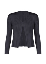 A product shot of the PLEATS PLEASE ISSEY MIYAKE NEW COLORFUL BASICS 4 cardigan in navy (75).