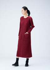 RAMIE PLEATS Dress Carmine