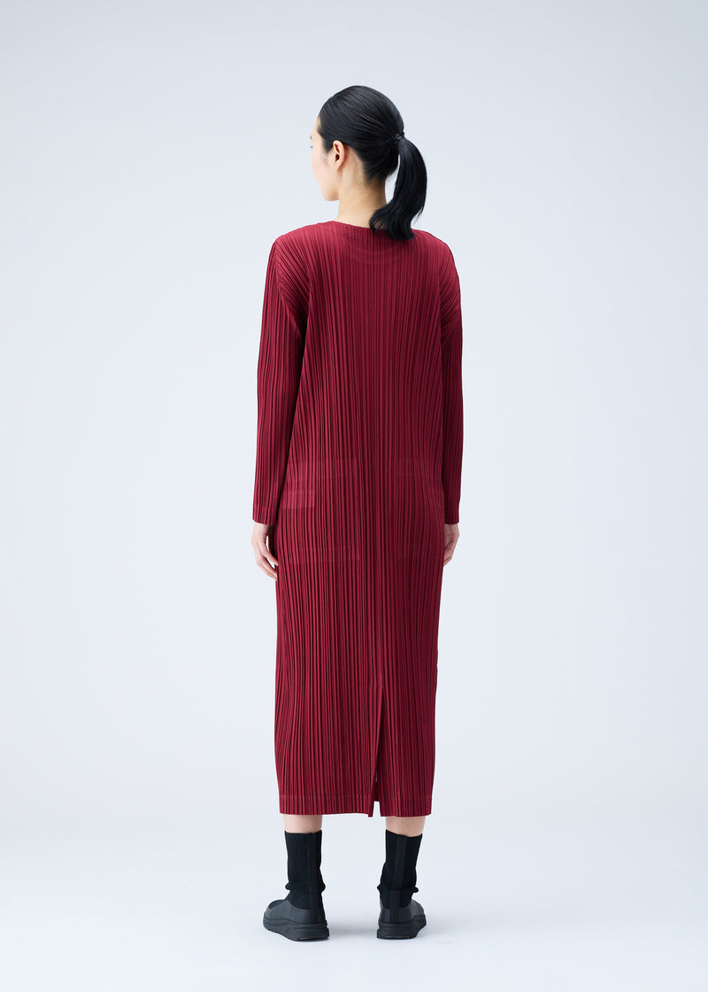 RAMIE PLEATS Dress Carmine