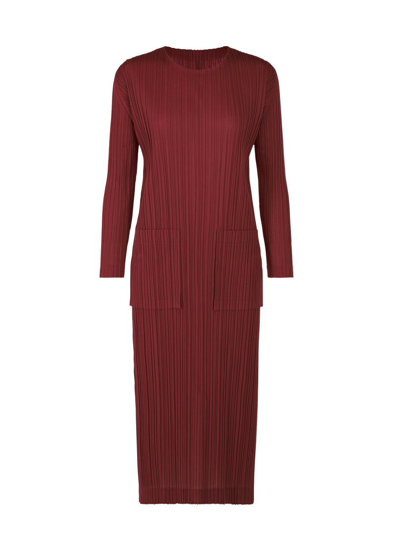 RAMIE PLEATS Dress Carmine