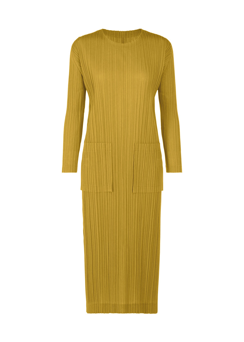 RAMIE PLEATS Dress Ochre