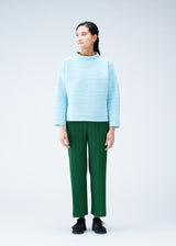 CREPE KNIT Top Light Blue