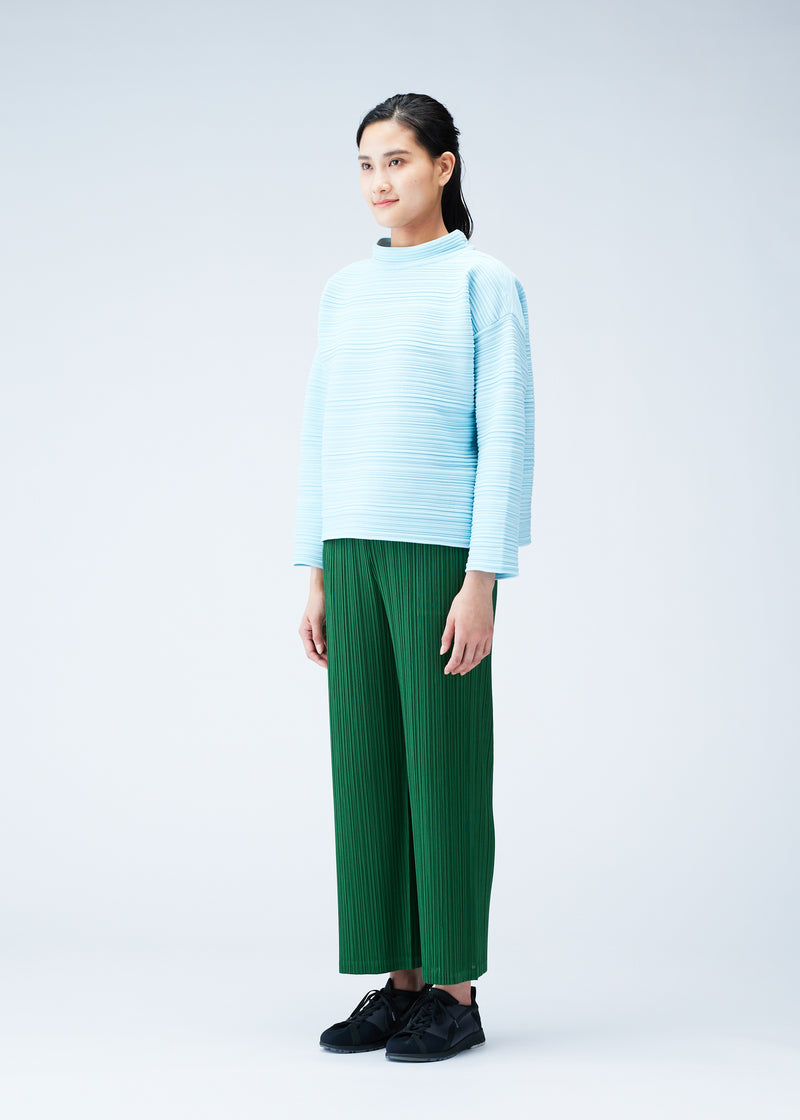 CREPE KNIT Top Light Blue