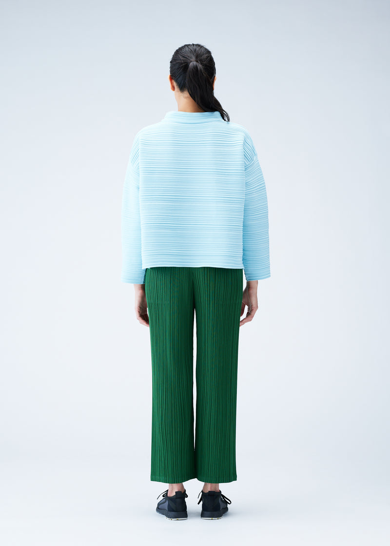 CREPE KNIT Top Light Blue