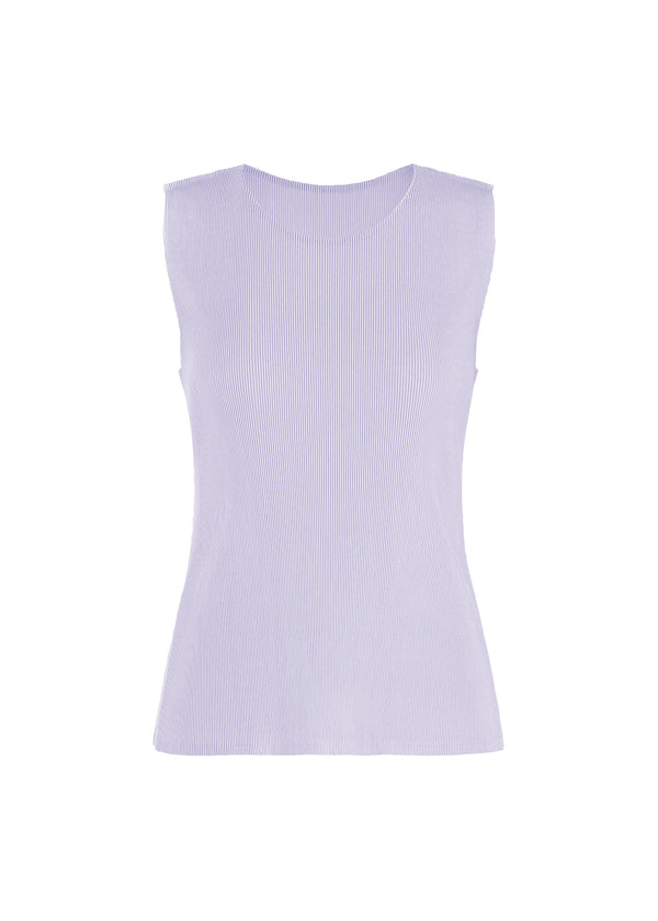 A product shot of the PLEATS PLEASE ISSEY MIYAKE  MIST JULY top in light blue (70)