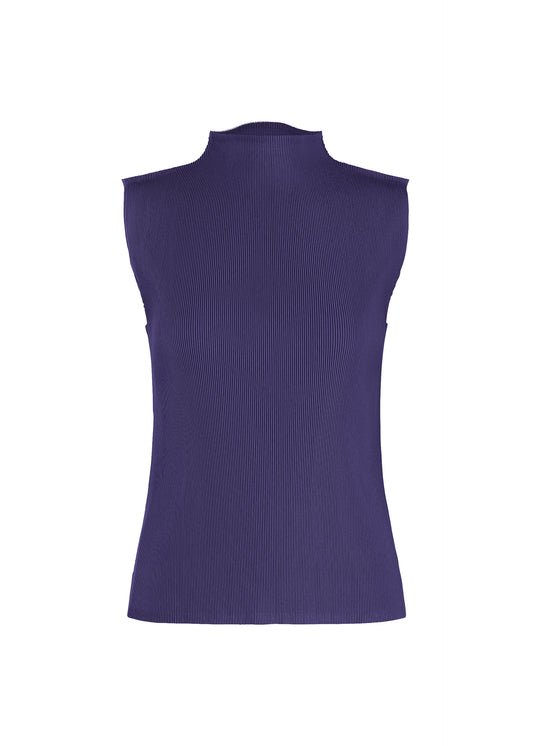 A product shot of the PLEATS PLEASE ISSEY MIYAKE  MIST JULY top in dark blue (73)