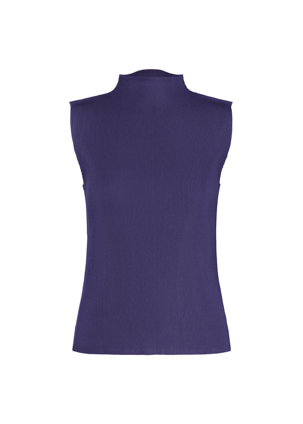 A product shot of the PLEATS PLEASE ISSEY MIYAKE  MIST JULY top in dark blue (73)