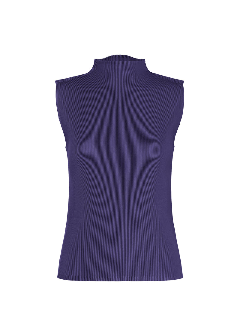 A product shot of the PLEATS PLEASE ISSEY MIYAKE  MIST JULY top in dark blue (73)