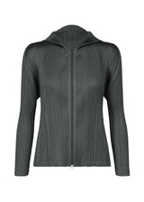 A product shot of the PLEATS PLEASE ISSEY MIYAKE MONTHLY COLORS DECEMBER jacket in steel grey (18).