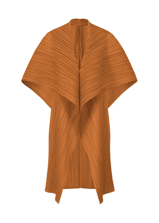 A product shot of the PLEATS PLEASE ISSEY MIYAKE MONTHLY COLORS NOVEMBER vest in brown (44).