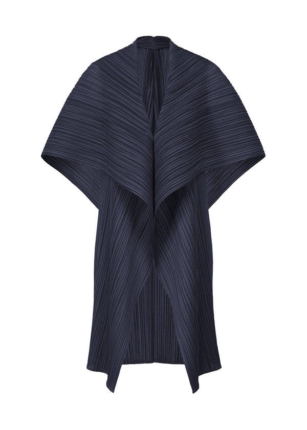 A product shot of the PLEATS PLEASE ISSEY MIYAKE MONTHLY COLORS NOVEMBER vest in dark navy (79).