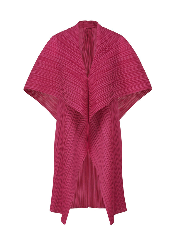 A product shot of the PLEATS PLEASE ISSEY MIYAKE MONTHLY COLORS NOVEMBER vest in magenta (83).