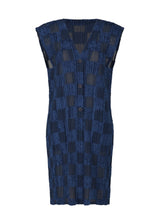 A product shot of the PLEATS PLEASE ISSEY MIYAKE NEBULA vest in navy (75).