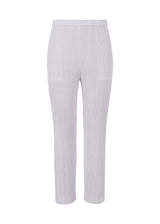 A product shot of the PLEATS PLEASE ISSEY MIYAKE  MONTHLY COLORS JULY trousers in light grey (10)