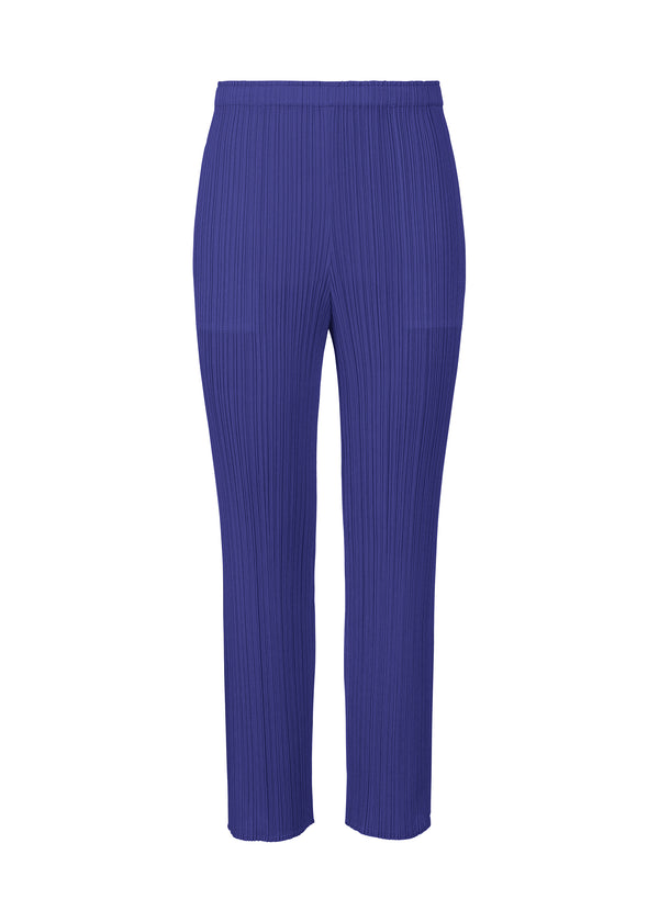 A product shot of the PLEATS PLEASE ISSEY MIYAKE  MONTHLY COLORS JULY trousers in blue (72)