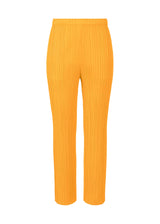 A product shot of the PLEATS PLEASE ISSEY MIYAKE MONTHLY COLORS OCTOBER trousers in yellow (52).