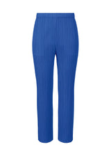 A product shot of the PLEATS PLEASE ISSEY MIYAKE MONTHLY COLORS OCTOBER trousers in blue (72).