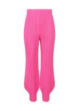 A product shot of the PLEATS PLEASE ISSEY MIYAKE MONTHLY COLORS OCTOBER trousers in pink (22).