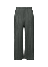 A product shot of the PLEATS PLEASE ISSEY MIYAKE MONTHLY COLORS DECEMBER trousers in steel grey (18).