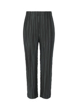 A product shot of the PLEATS PLEASE ISSEY MIYAKE METEOR SHOWER trousers in turquoise green (69).