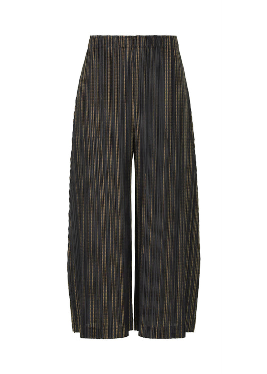 A product shot of the PLEATS PLEASE ISSEY MIYAKE METEOR SHOWER trousers in yellow (52).