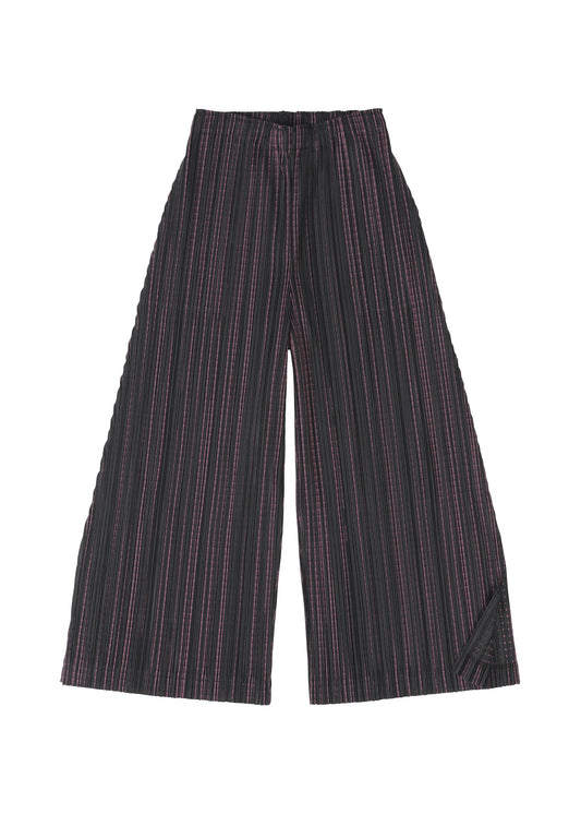 A detail shot of the PLEATS PLEASE ISSEY MIYAKE METEOR SHOWER trousers.