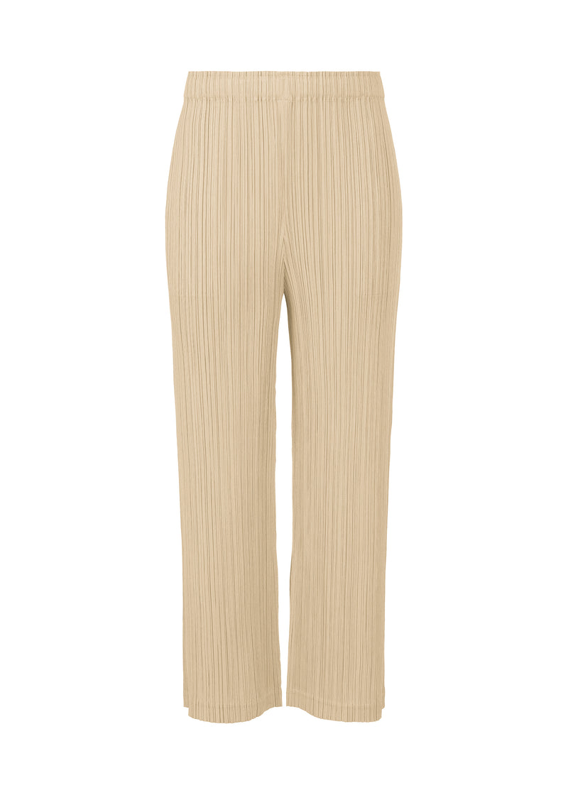 A product shot of the PLEATS PLEASE ISSEY MIYAKE  THICKER BOTTOMS 1 trousers in light beige (40)