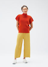 A model wears the PLEATS PLEASE ISSEY MIYAKE  THICKER BOTTOMS 1 trousers