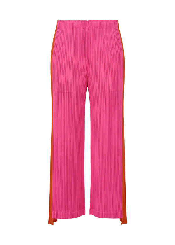 A product shot of the PLEATS PLEASE ISSEY MIYAKE  COMET trousers in bright pink (26)