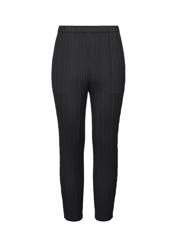 A product shot of the PLEATS PLEASE ISSEY MIYAKE WORMHOLE trousers in black (15).