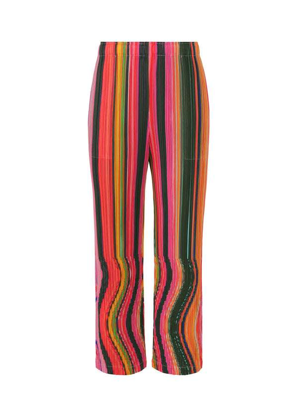 A product shot of the PLEATS PLEASE ISSEY MIYAKE WARP trousers in pink (22).