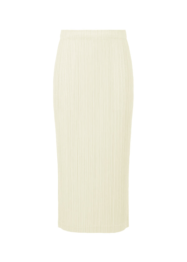 A product shot of the PLEATS PLEASE ISSEY MIYAKE  THICKER BOTTOMS 1 skirt in off white (02)