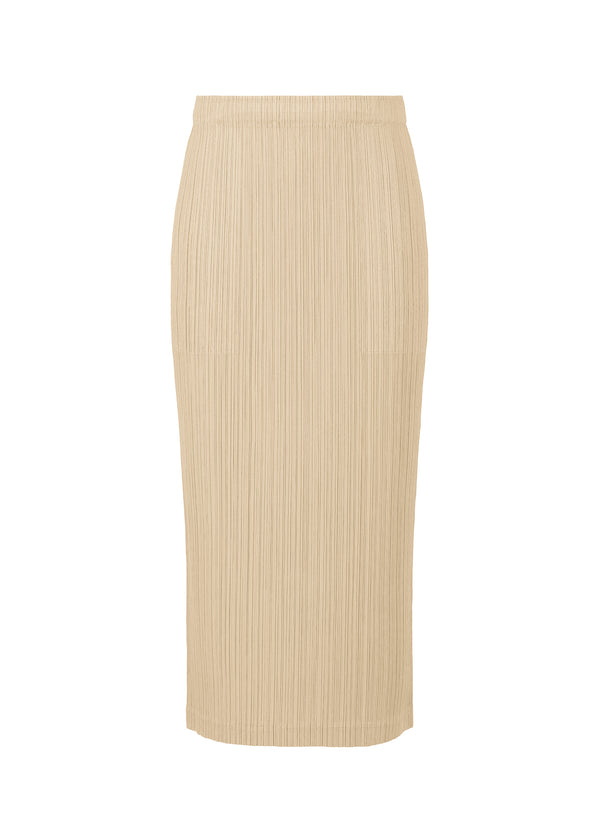 A product shot of the PLEATS PLEASE ISSEY MIYAKE  THICKER BOTTOMS 1 skirt in light beige (40)